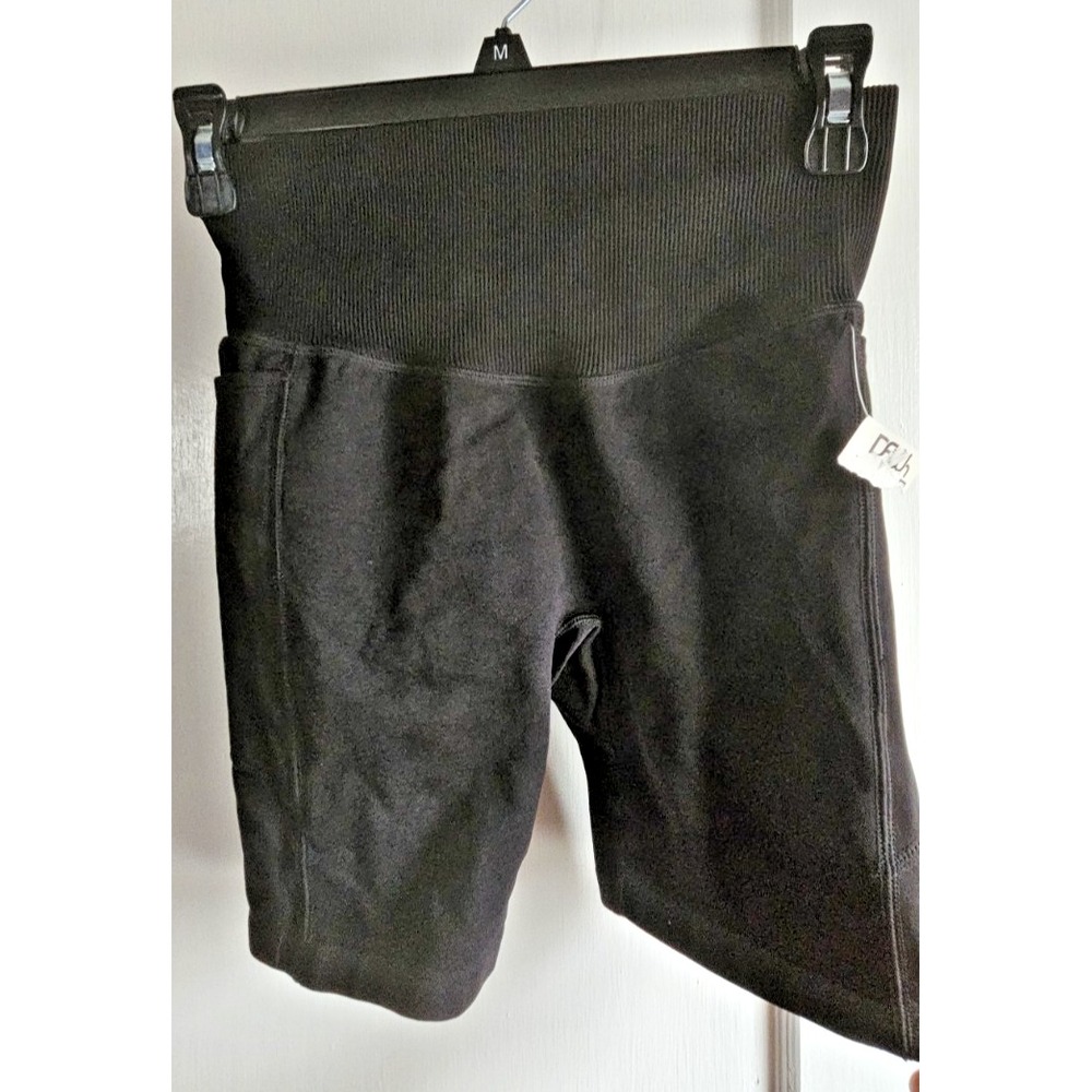 NWT PINK ACTIVE woman Sz S black bike shorts high waisted side pockets